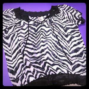 Zebra print sheer shirt